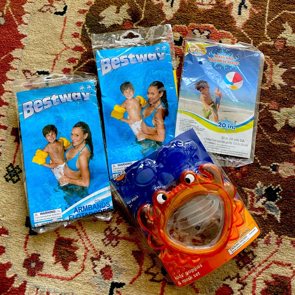 Pool Fun for kids Lot! Floaters, Mask & Ball